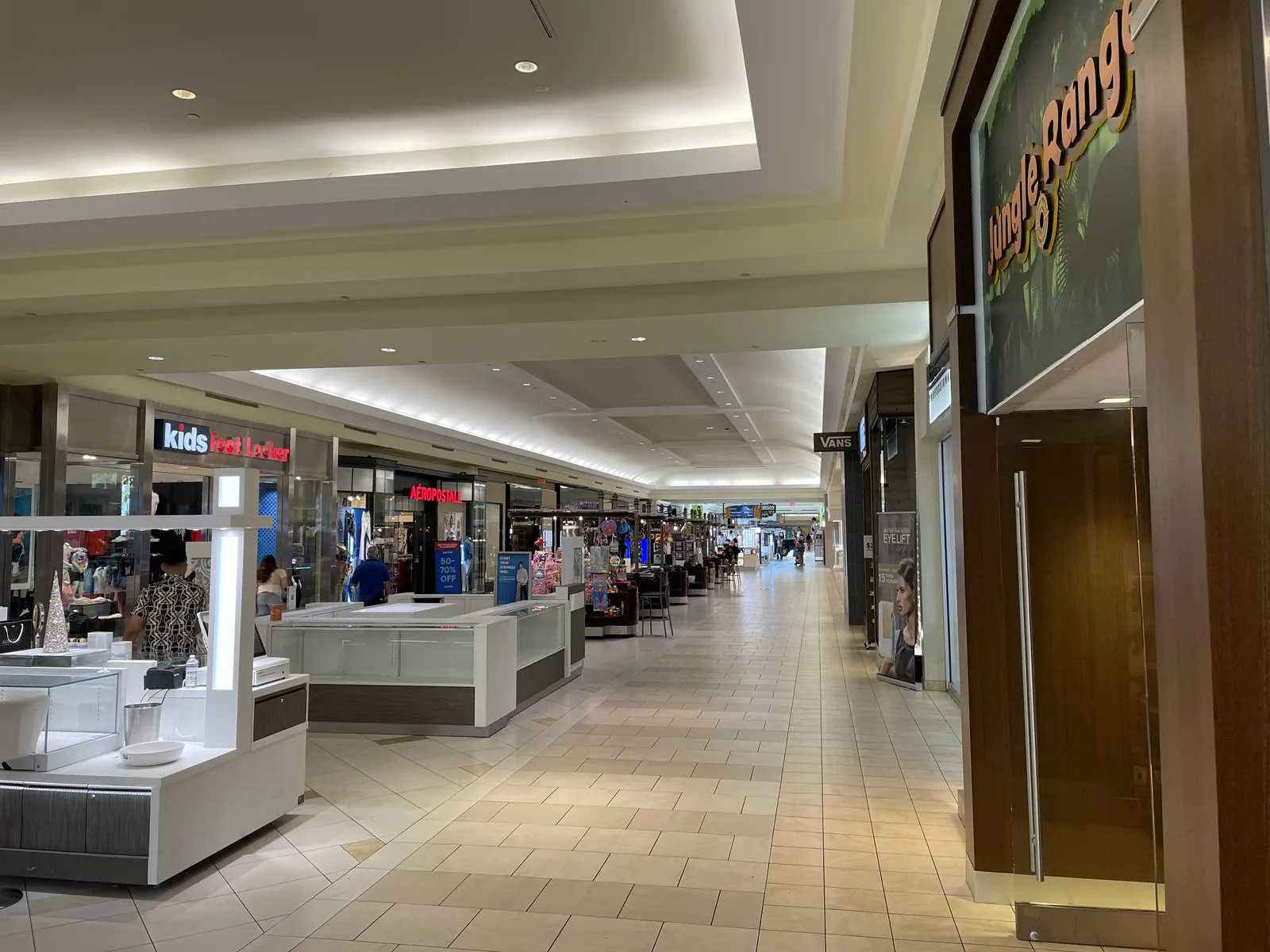 A shopping concourse inside Edison Mall on Cleveland Avenue in Fort Myers.