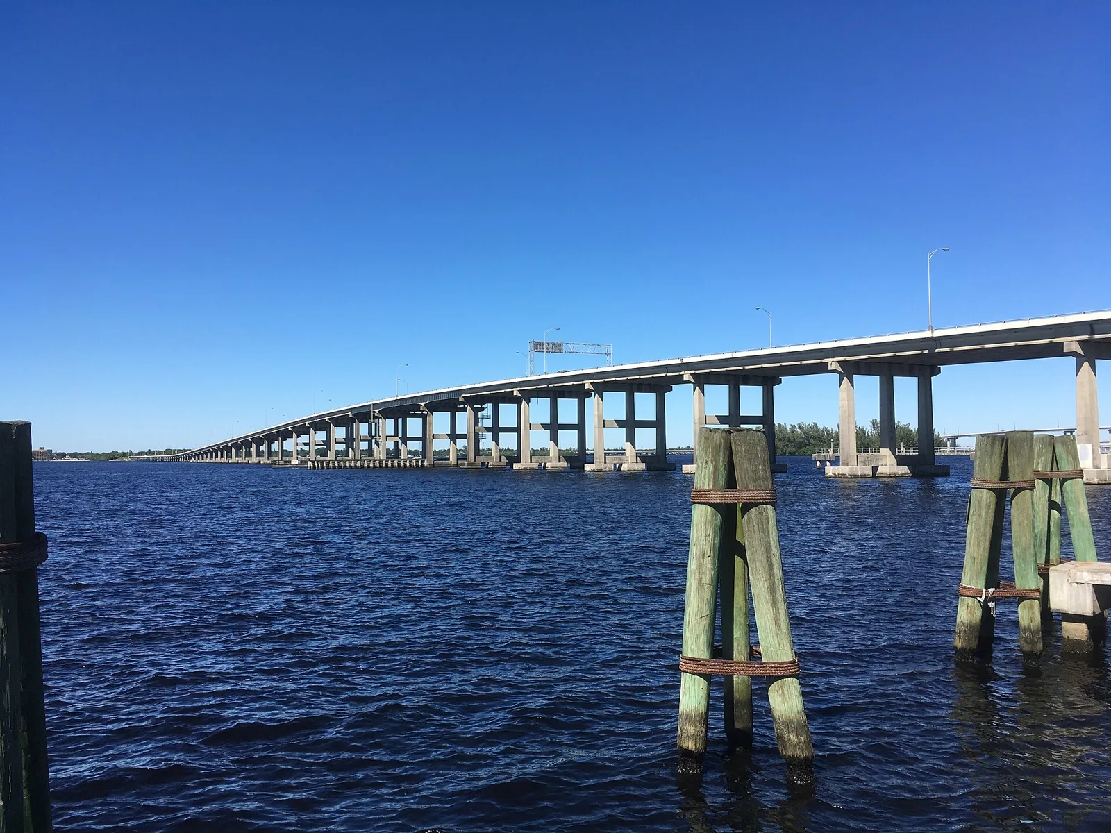 The U.S. 41 Caloosahatchee Bridge over the Caloosahatchee River at Fort Myers.