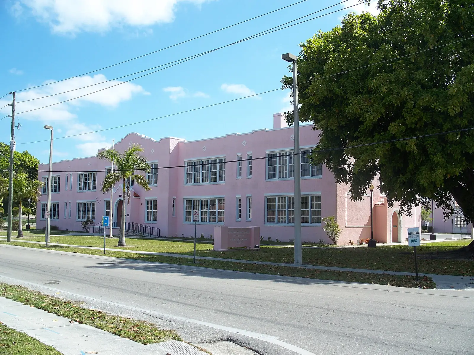 The historic Paul Laurence Dunbar School building in the Dunbar area of Fort Myers