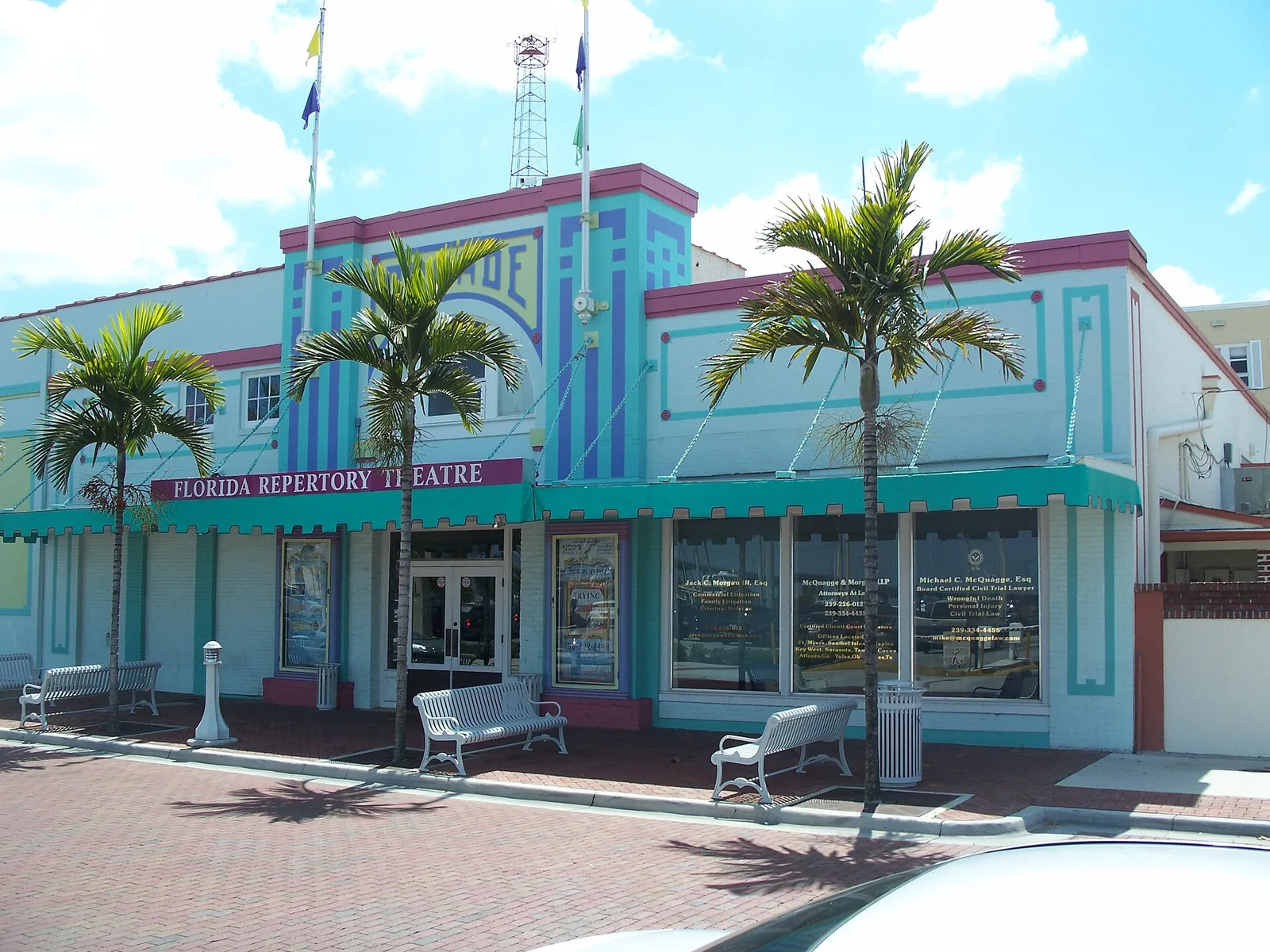 The Arcade Theatre on Bay Street, home of Florida Repertory Theatre, in downtown Fort Myers.
