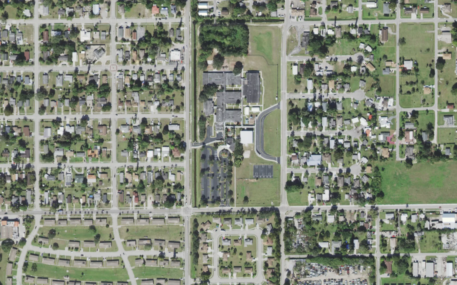 Franklin Park Elementary School's campus on Ford St. in Fort Myers, seen from the air