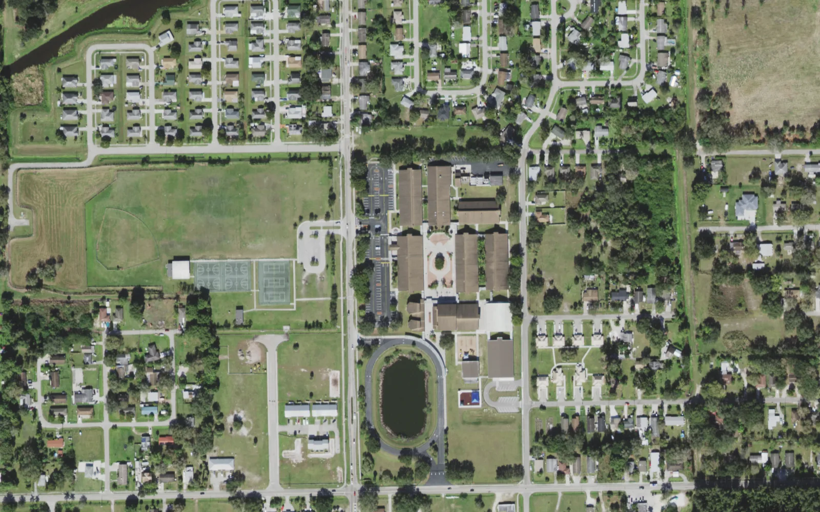 James Stephens Community School's campus on Marsh Ave. in Fort Myers, seen from the air