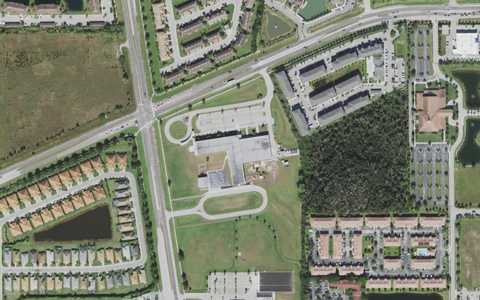 Ray V. Pottorf Elementary School's campus on Challenger Blvd. in Fort Myers, seen from the air
