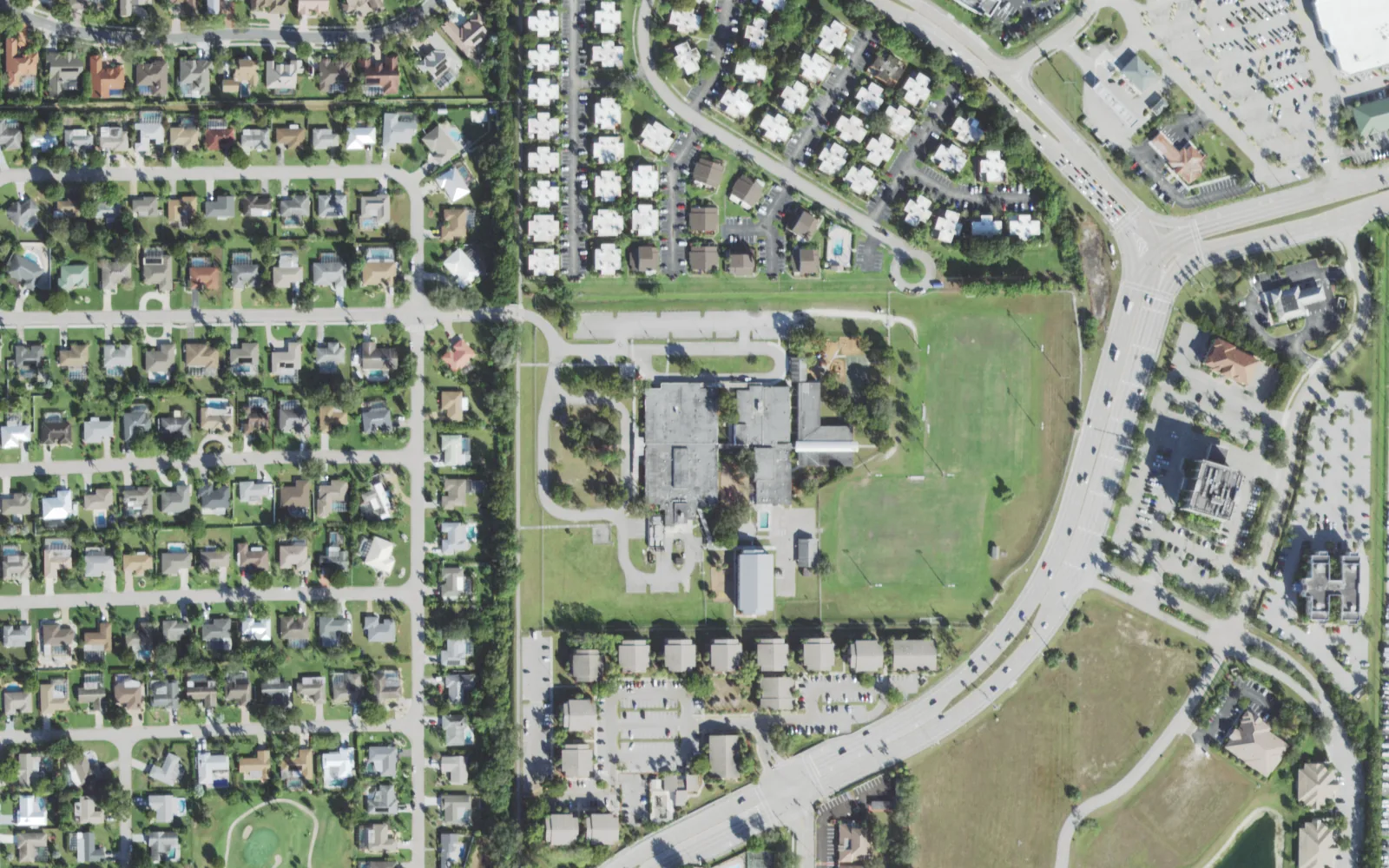 Tanglewood Elementary School's campus on Manchester Blvd. in Fort Myers, seen from the air