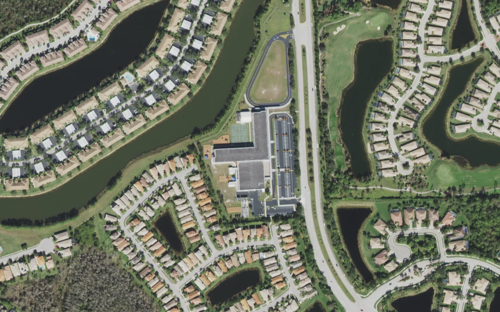 Treeline Elementary School's campus on Treeline Ave. in Fort Myers, seen from the air
