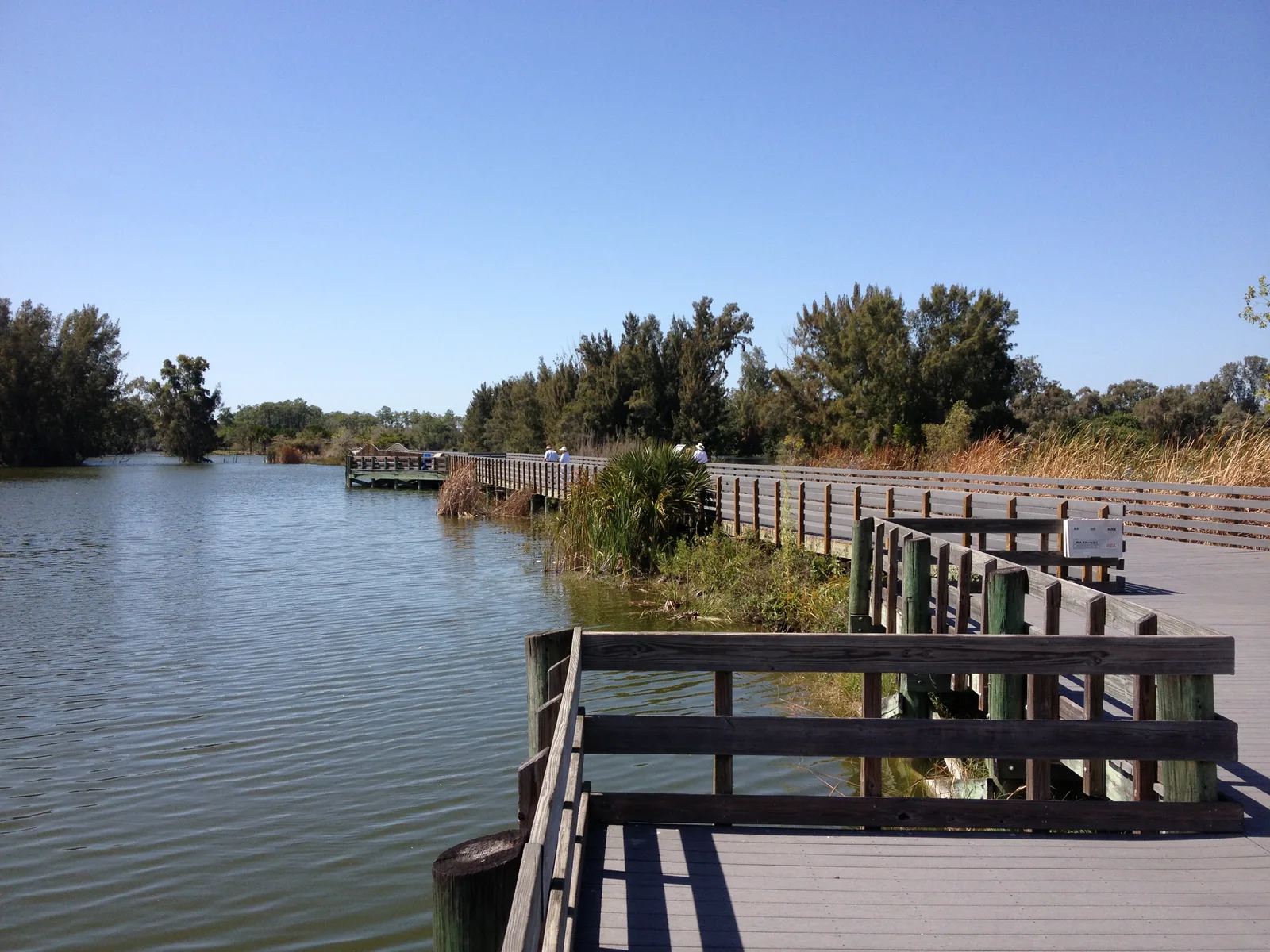 The boardwalk over the lake at Lakes Park in Fort Myers, home of several Lee County summer nature camps.